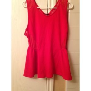 Red peplum top