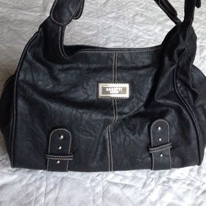 Black Rosetti Zippered Handbag