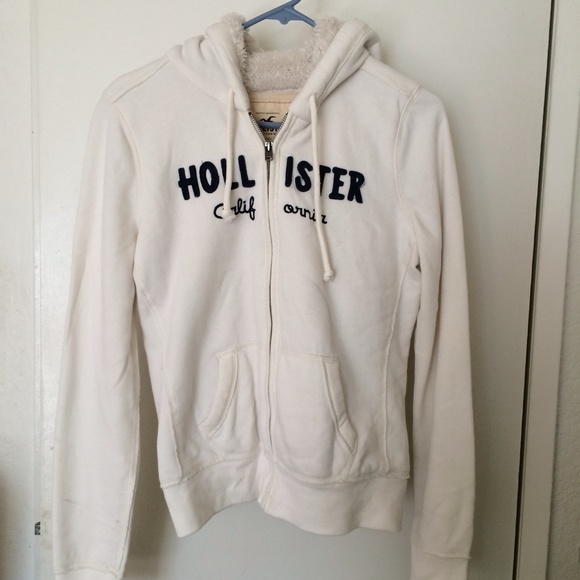 Hollister Sweaters - Hollister Sherpa Lined Logo Graphic Hoodie