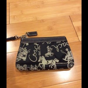 Coach wristlet black and silver