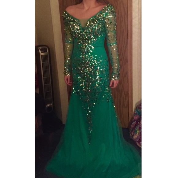 Green Mermaid Prom Dress