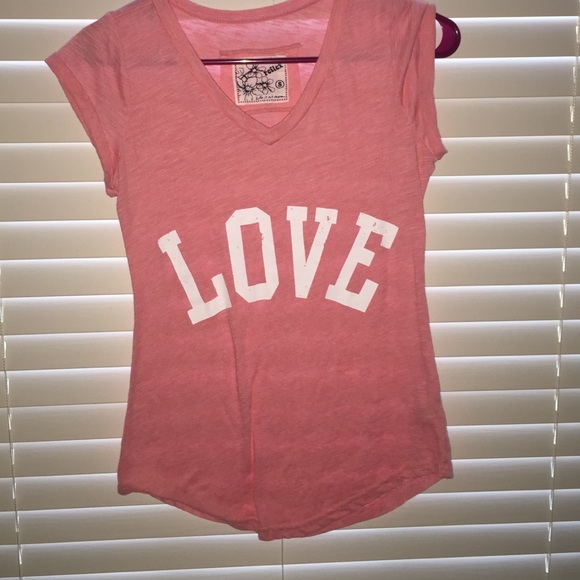 cute light pink, love, short sleeve shirt!