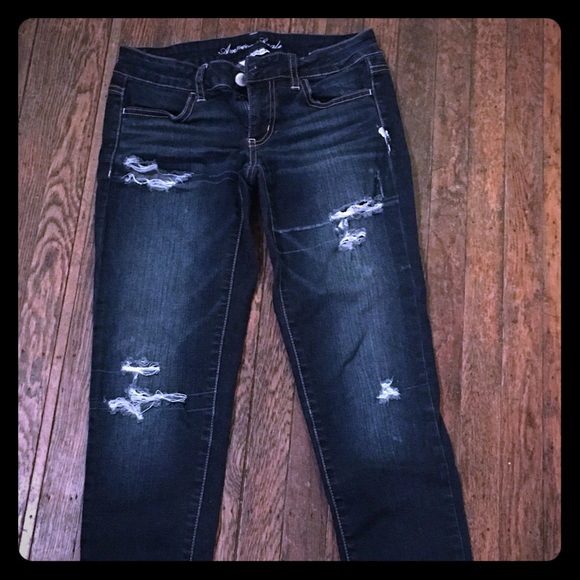 AE distressed dark wash jeggings