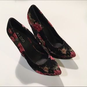 Aldo Velvet Platform Wedges