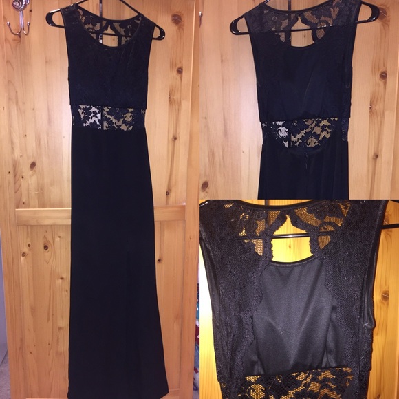 Black Prom/Formal Backless Lace dress