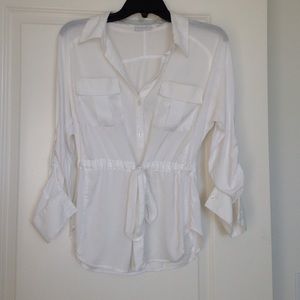 New York & company half button down