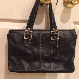 Black leather Coach bag