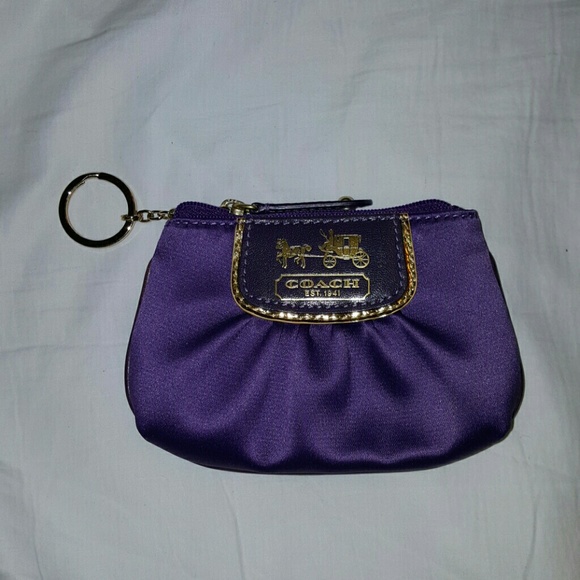 Authentic Coach Amanda satin mini skinny purple