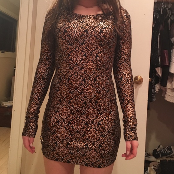 Urban Outfitters skin tight copper and black dress