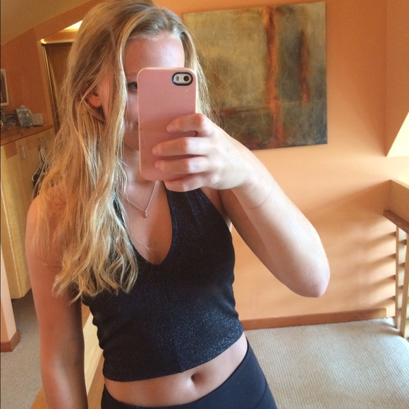 Sparkly Black Urban Outfitters Halter Top