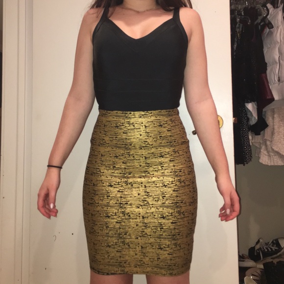 Gold painted AQUA dress