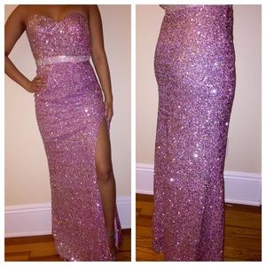 La Femme Size 2 Light Pink Sequin Strapless Dress