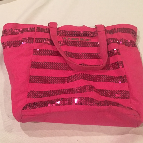 Hot pink Victoria Secret tote!!