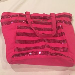 Hot pink Victoria Secret tote!!