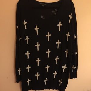 F21 Cross Sweater