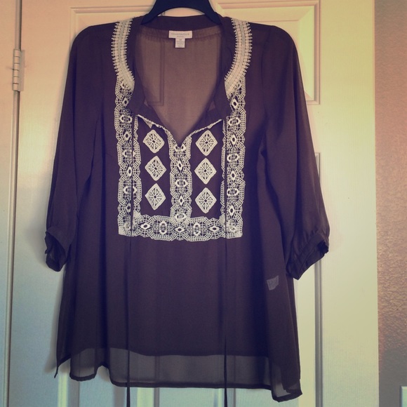 Charter Club Tops - 3/4 sleeve, chiffon blouse
