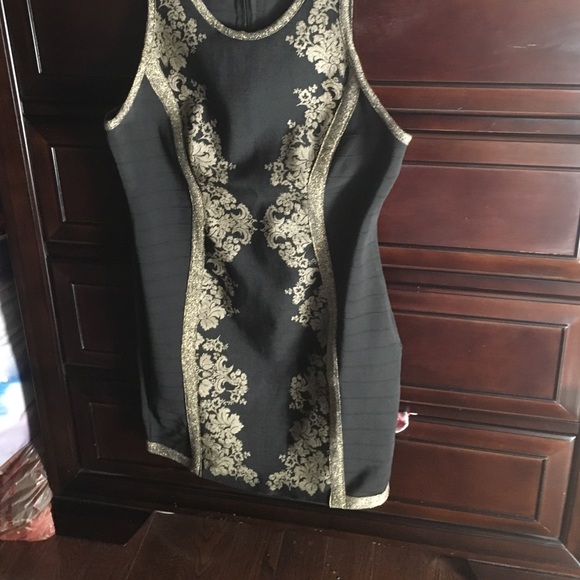 Couture Black and Gold Dress - Picture 2 of 2