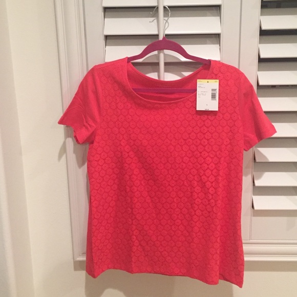 Hot pink/ orange missy lace front tee!