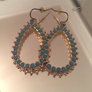 Turquoise and gold earrings