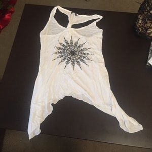 White racerback tank top