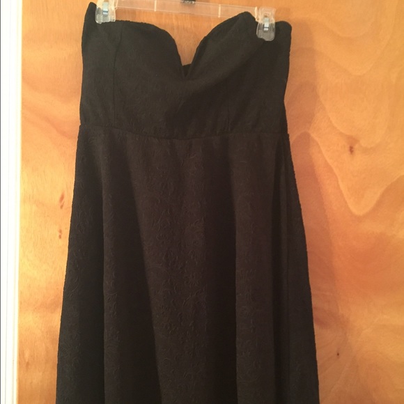Strapless black dress