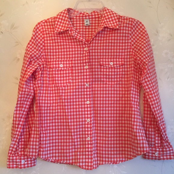 Red gingham button down