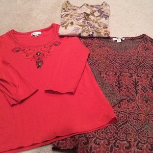 Cold water creek 3/4 sleeve tops