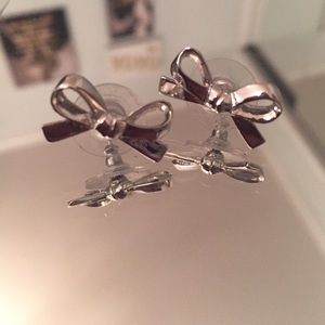 Kate Spade silver bow earrings