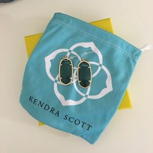Kendra Scott Elle Earings Emerald Catseye