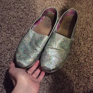 bobs silver glitter shoes