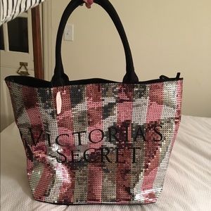Victoria's Secret sequined tote/weekender bag