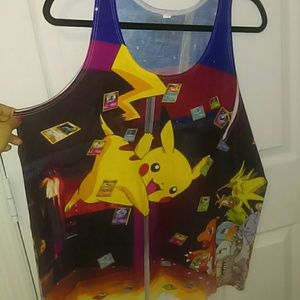 Internet pikachu pokemon stripper tank top