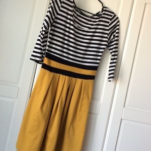 Striped & mustard Modcloth dress