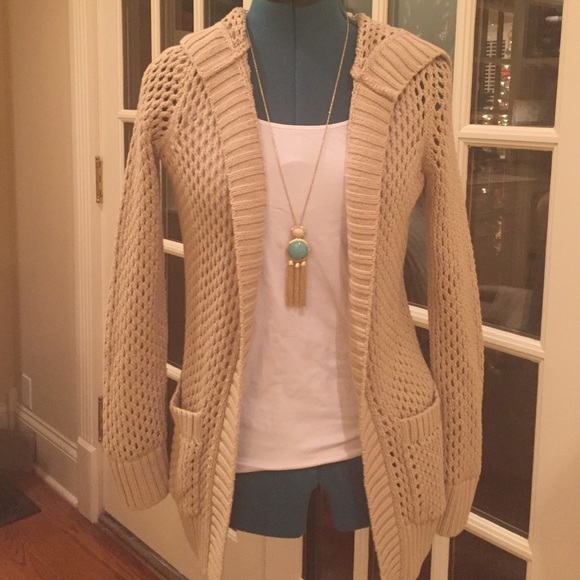 MICHAEL Michael Kors Jackets & Blazers - MICHAEL KORS tan netted hoodie with pockets 👙☀️