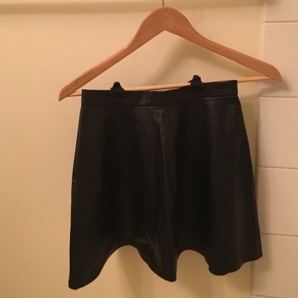 Black faux leather skirt
