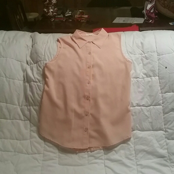 Peach Sleeveless Blouse