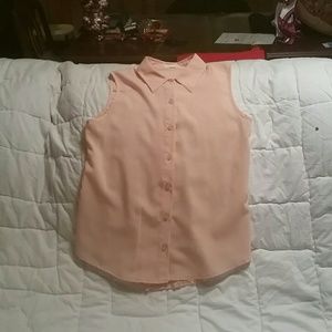 Peach Sleeveless Blouse