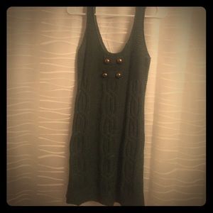 Hunter green sweater strapless dress