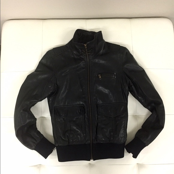 DIESEL Black Leather Jacket XS!!!