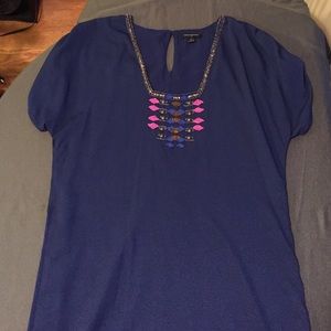 Shift dress with beading