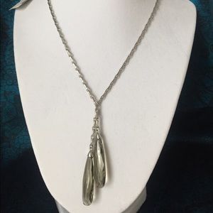 NWOT Anne Klein Faceted Teardrop Silver Necklace