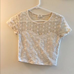 UO white/cream crop top