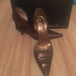 Kenneth cole bronze pointy heels 7.5