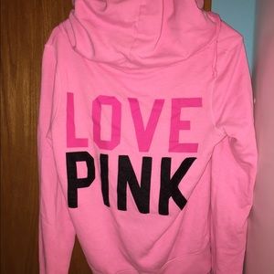 PINK hot pink zip up hoodie