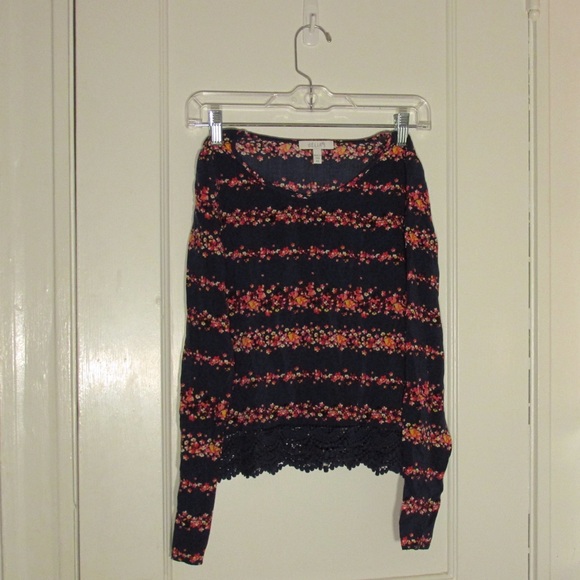 Delia's Floral and Lace Crop Top