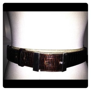 Italian alligator leather belt
