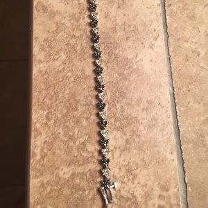 REAL Black and White Diamond Tennis Bracelet