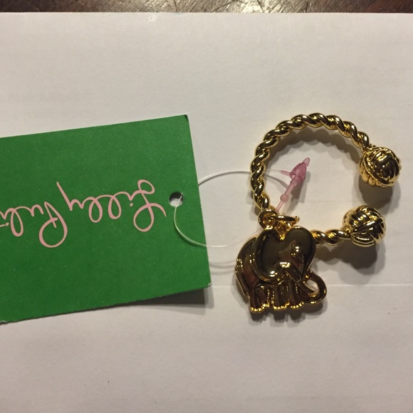 Lilly Pulitzer gold elephant keychain