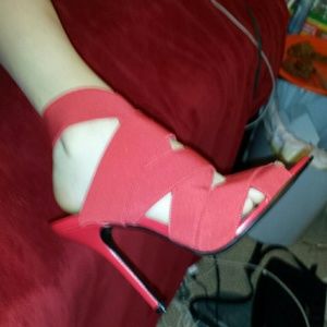 Zara. Gorgeous red strapped heels