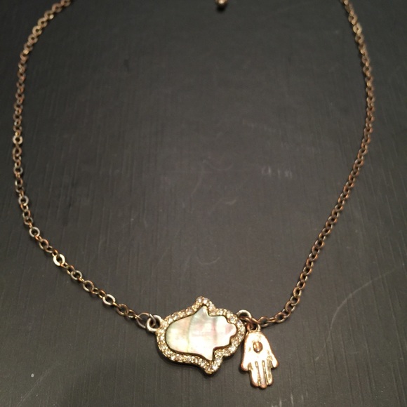 'Evil Eye' Hand Gold Necklace